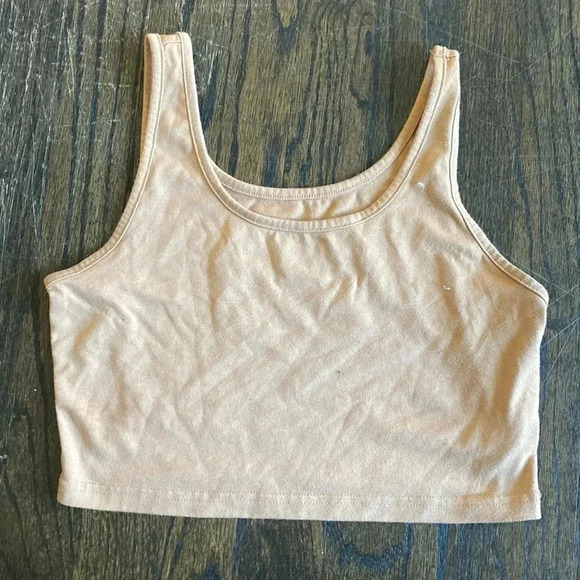 Tops - Shein Tan Cropped Tank Top